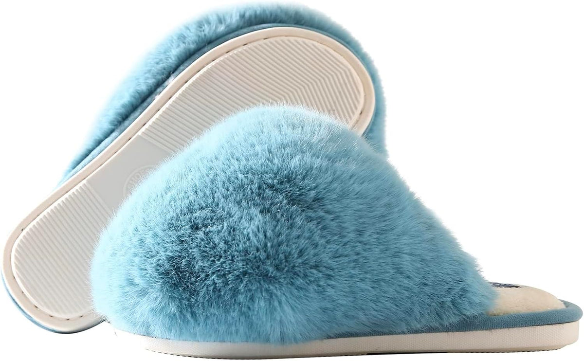 Pantuflas de Peluche Nube para Mujer - Azul