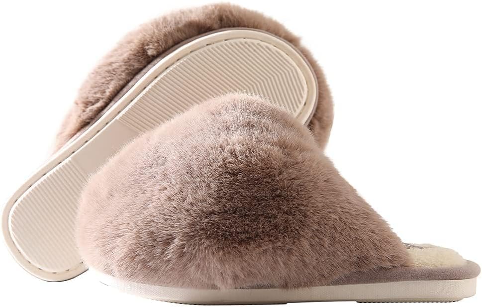 Pantuflas de Peluche Nube para Mujer - Caqui