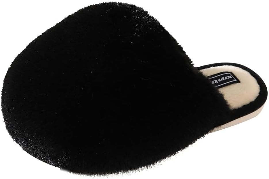 Pantuflas de Peluche Nube para Mujer - Negro