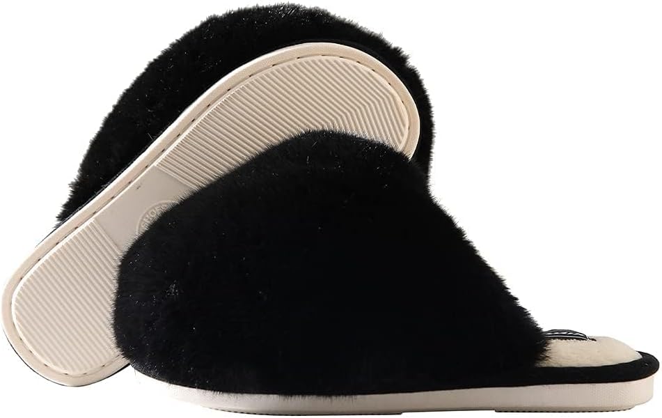 Pantuflas de Peluche Nube para Mujer - Negro
